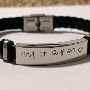 Pulsera personalizada de hombre de acero grabado dibujo